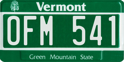 VT license plate OFM541