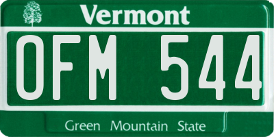 VT license plate OFM544