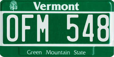VT license plate OFM548