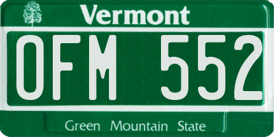 VT license plate OFM552