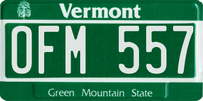 VT license plate OFM557