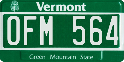 VT license plate OFM564