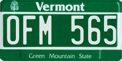 VT license plate OFM565