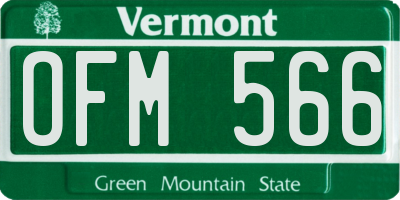 VT license plate OFM566
