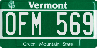 VT license plate OFM569