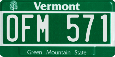 VT license plate OFM571
