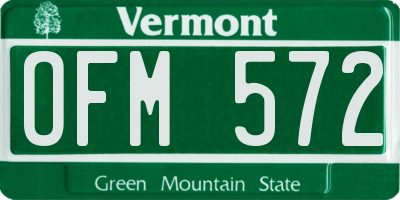 VT license plate OFM572