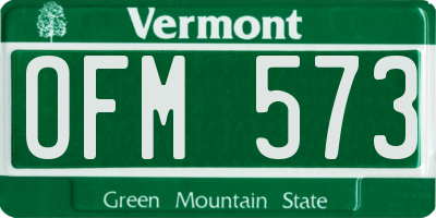 VT license plate OFM573