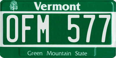 VT license plate OFM577