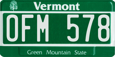 VT license plate OFM578