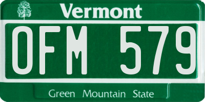 VT license plate OFM579