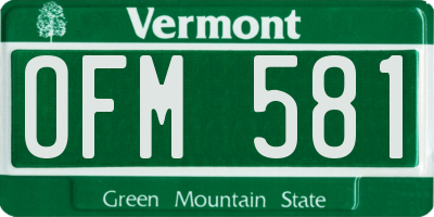 VT license plate OFM581