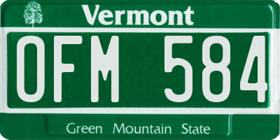 VT license plate OFM584