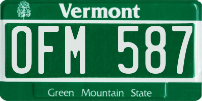VT license plate OFM587