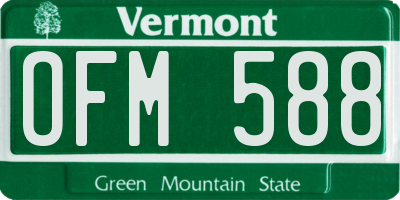 VT license plate OFM588