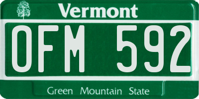 VT license plate OFM592