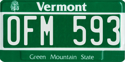 VT license plate OFM593