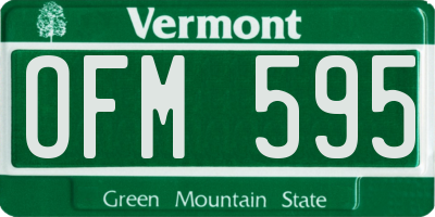 VT license plate OFM595