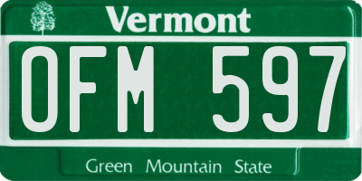 VT license plate OFM597