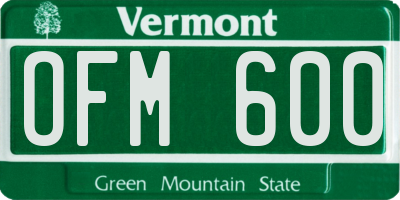VT license plate OFM600