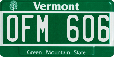 VT license plate OFM606