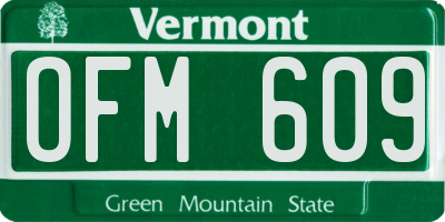 VT license plate OFM609