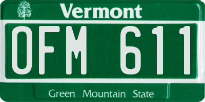 VT license plate OFM611