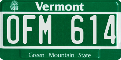 VT license plate OFM614