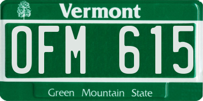 VT license plate OFM615