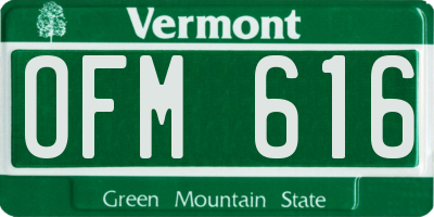 VT license plate OFM616