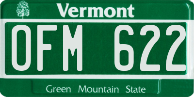 VT license plate OFM622