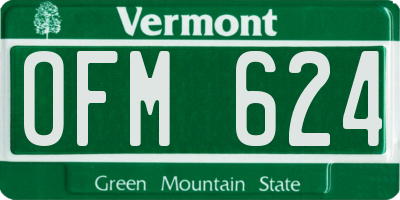 VT license plate OFM624