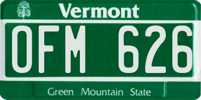 VT license plate OFM626