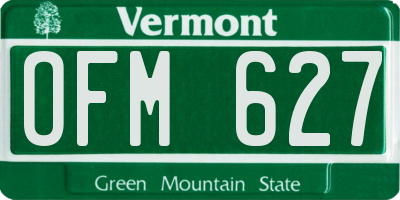 VT license plate OFM627