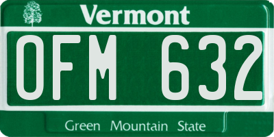 VT license plate OFM632