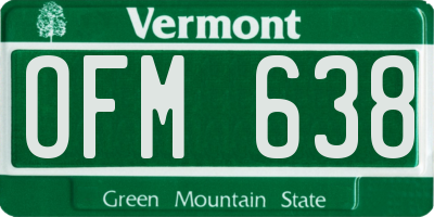 VT license plate OFM638