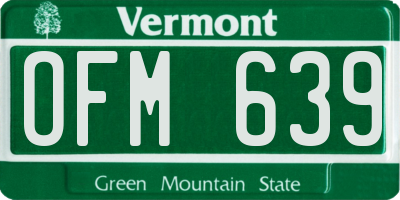 VT license plate OFM639