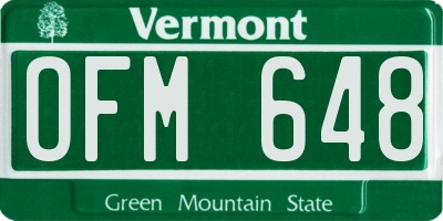 VT license plate OFM648