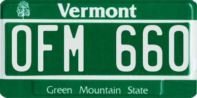 VT license plate OFM660