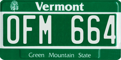 VT license plate OFM664