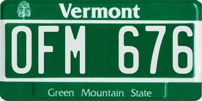 VT license plate OFM676