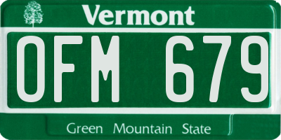 VT license plate OFM679