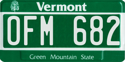 VT license plate OFM682