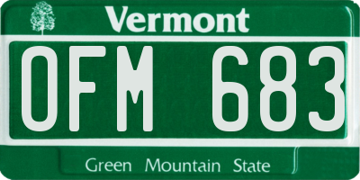 VT license plate OFM683