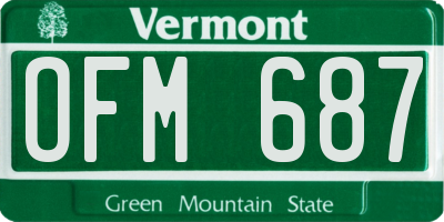 VT license plate OFM687