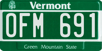 VT license plate OFM691
