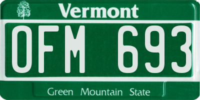 VT license plate OFM693