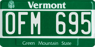 VT license plate OFM695