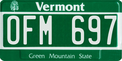 VT license plate OFM697