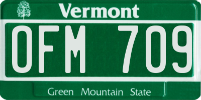 VT license plate OFM709